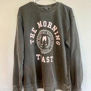The Morning Toast Grey Pink OG Crewneck Sweater